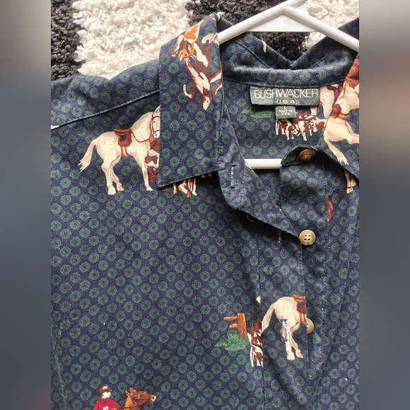 BUSHWACKER U.S.A EQUESTRIAN GREEN SHIRT L - Picture 2 of 4